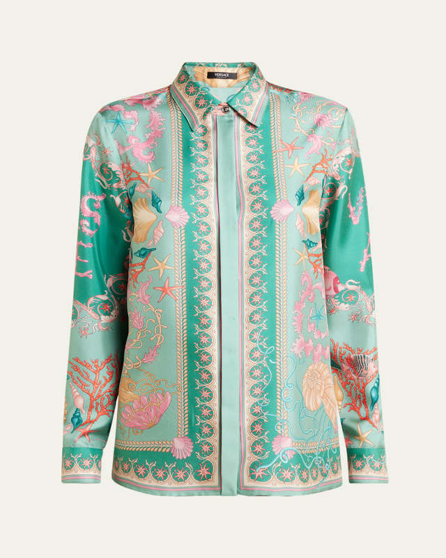 Underwater Barocco Foulard Silk Twill Formal Shirt